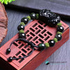 TCC™ Natural Snow Rainbow Obsidian Fengshui Buddhist Charm Bracelet